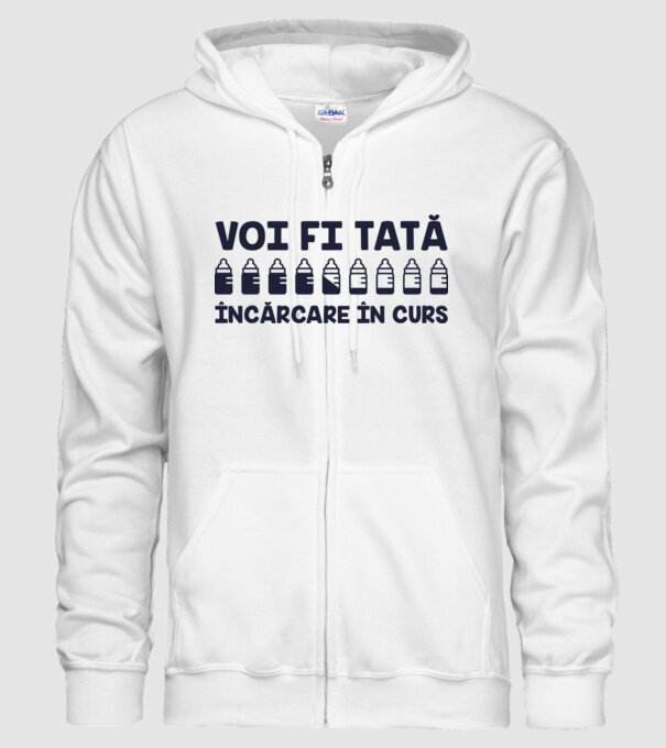 Voi fi tată - încărcare în curs model alb pe tricou