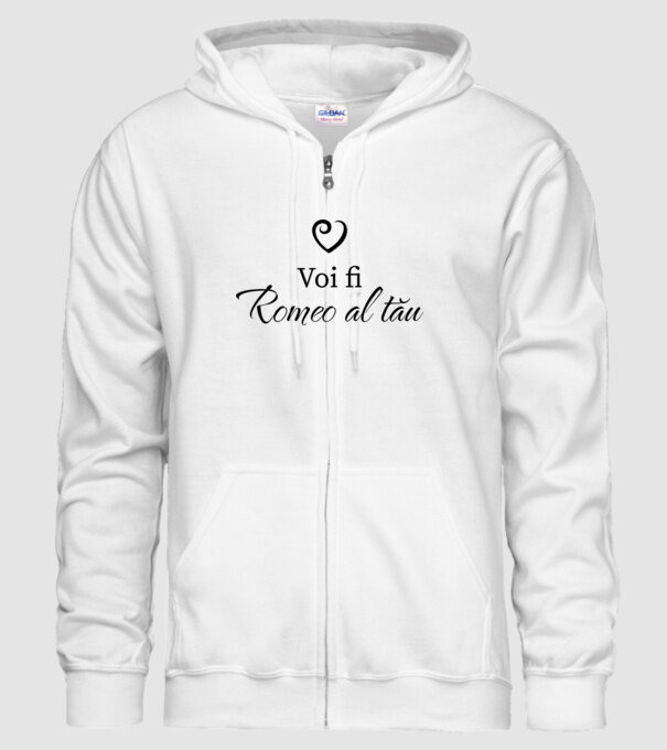 Voi fi Romeo al tău model alb pe tricou
