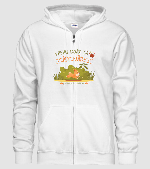 vreau doar să grădinăresc model alb pe tricou
