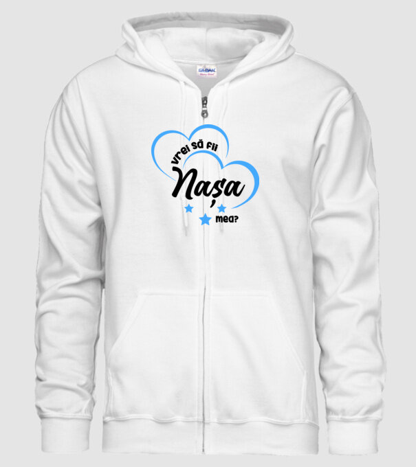 Vrei să fii nașa mea? model alb pe tricou
