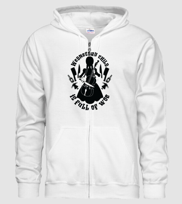 Wednesday child is full of woe model alb pe tricou