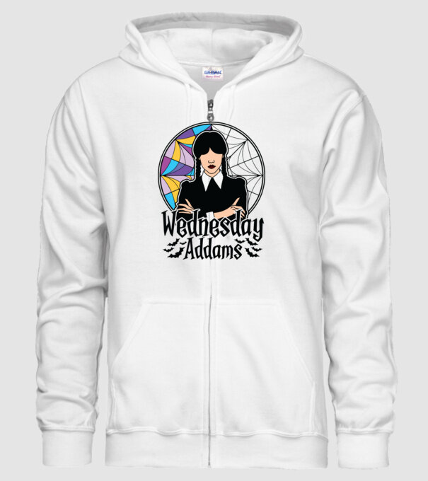 Wednesday Window colorful model alb pe tricou
