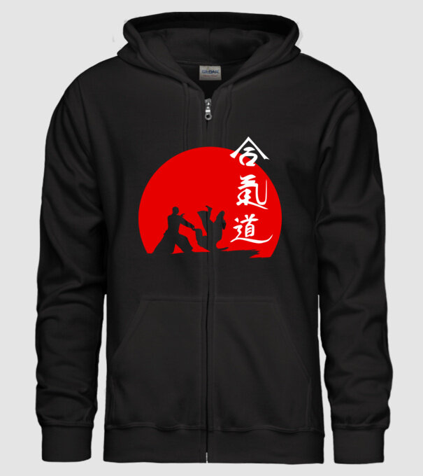 Aikido model negru pe tricou