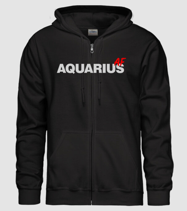 AQUARIUS as fuck model negru pe tricou