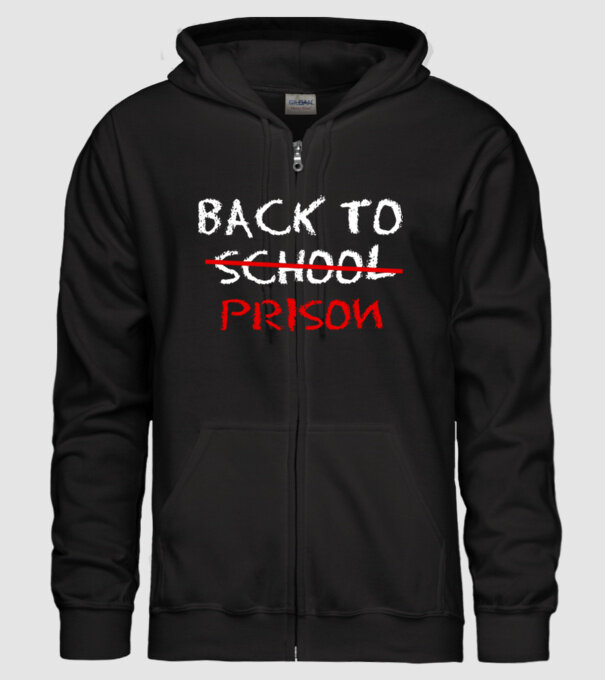 Back to prison - școală model negru pe tricou
