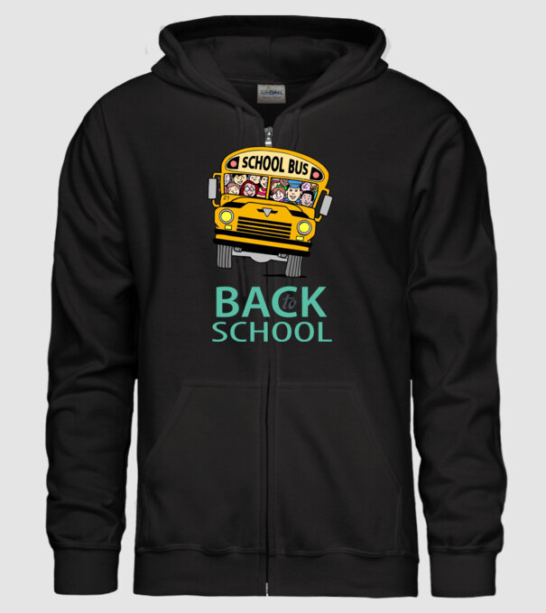 Back to school bus model negru pe tricou