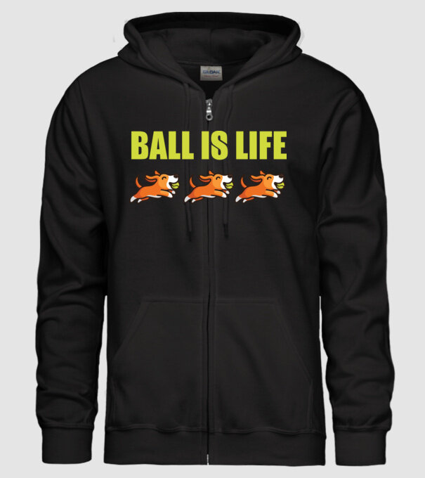 Ball is life model negru pe tricou