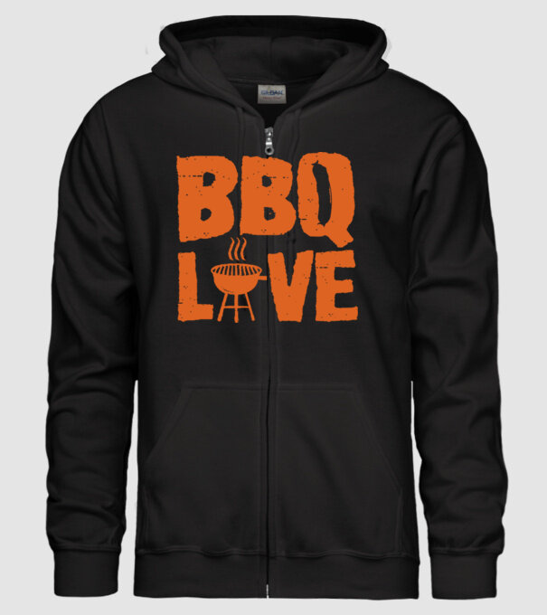 BBQ LOVE model negru pe tricou