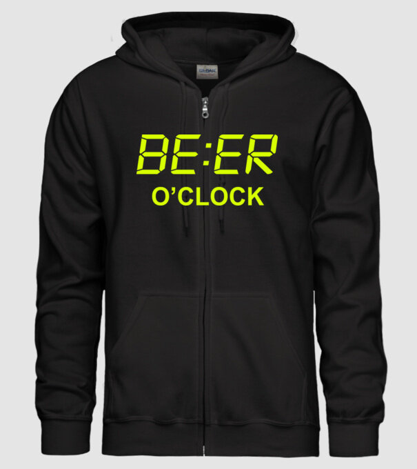 'Beer o'' clock' model negru pe tricou
