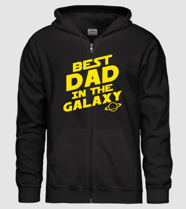 Best dad in the galaxy model negru pe tricou