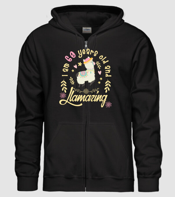 Birthday Llamazing 60 years old model negru pe tricou