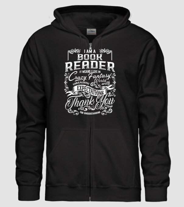 Book reader model negru pe tricou