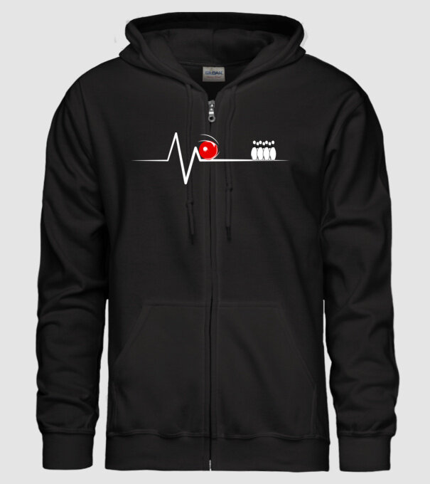 Bowling EKG model negru pe tricou