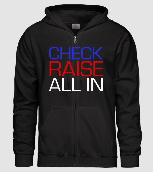 Check Raise model negru pe tricou