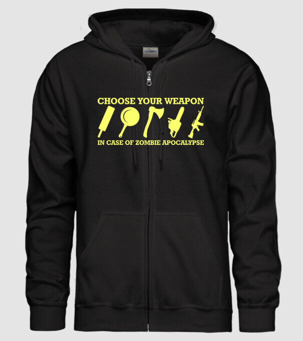 choose your weapon model negru pe tricou