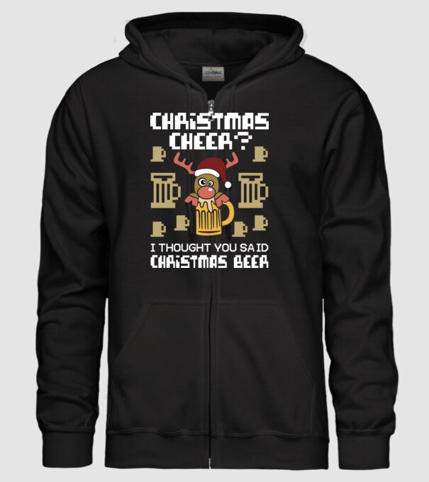 Christmas beer pulovăr urât model negru pe tricou