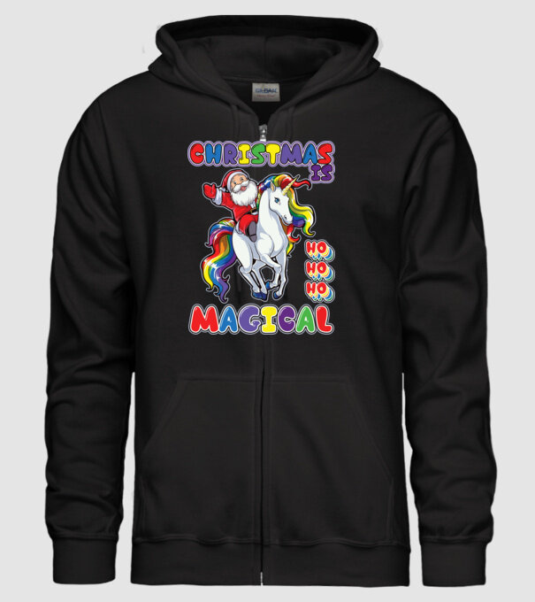 CHRISTMAS IS MAGICAL model negru pe tricou