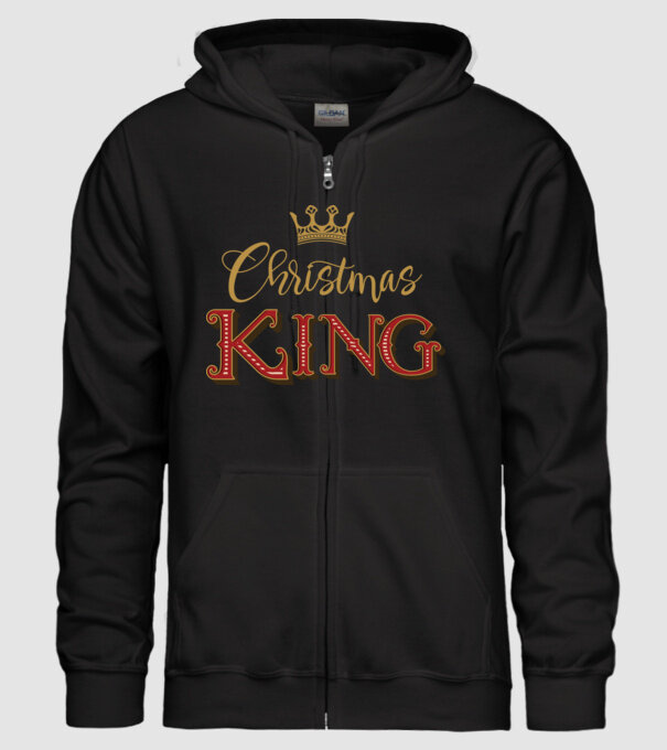 Christmas King model negru pe tricou