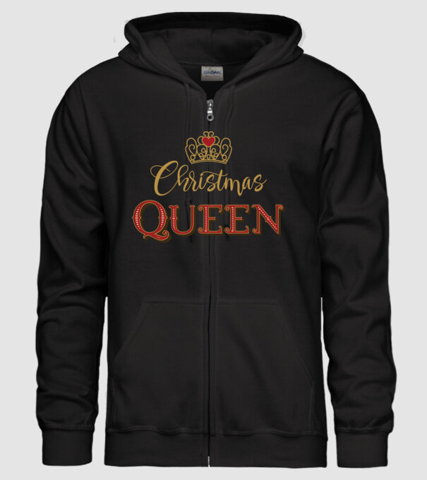 Christmas Queen model negru pe tricou