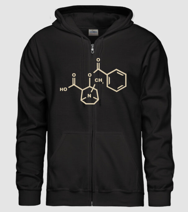 Cocaine model negru pe tricou