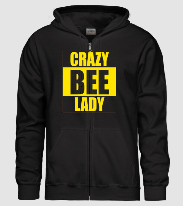 Crazy bee lady model negru pe tricou