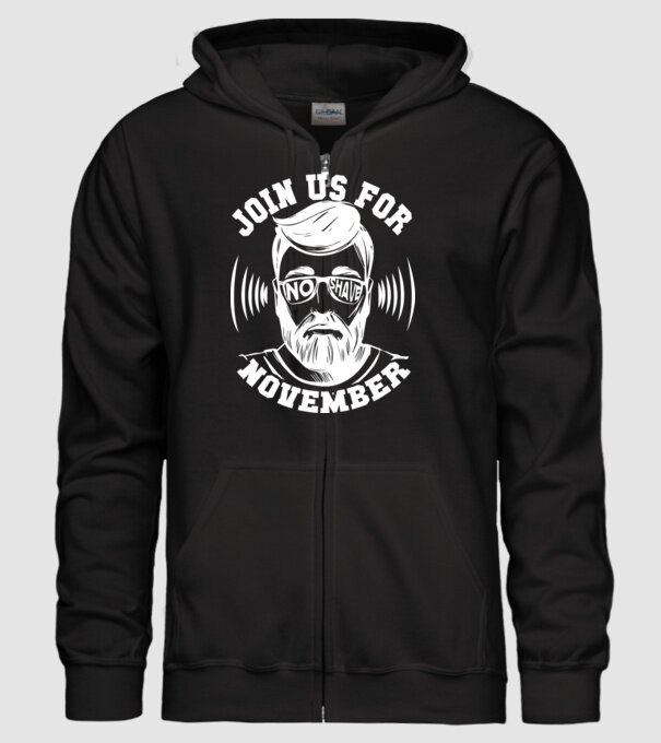 Alătură-te mișcării No Shave November (engleză) model negru pe tricou