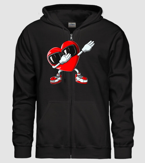Dab inima model negru pe tricou