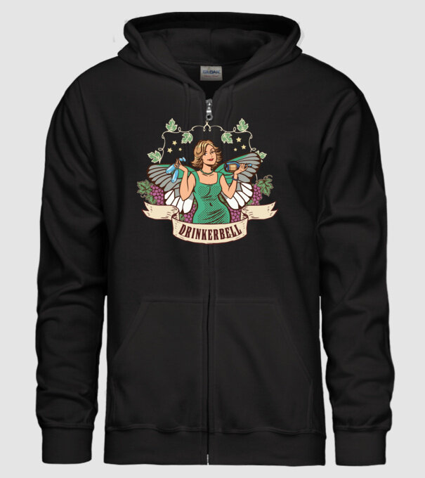 Drinkerbell model negru pe tricou