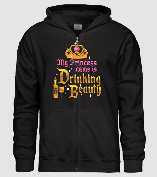 Drinking beauty model negru pe tricou