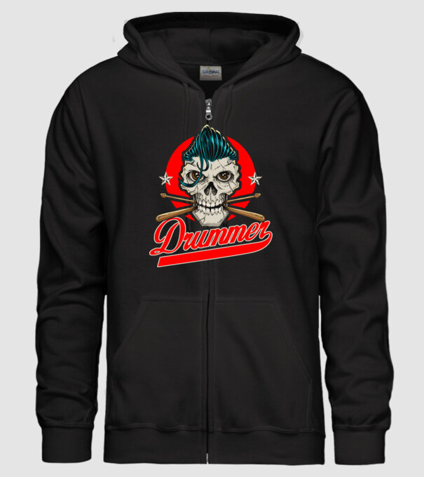 Drummer model negru pe tricou