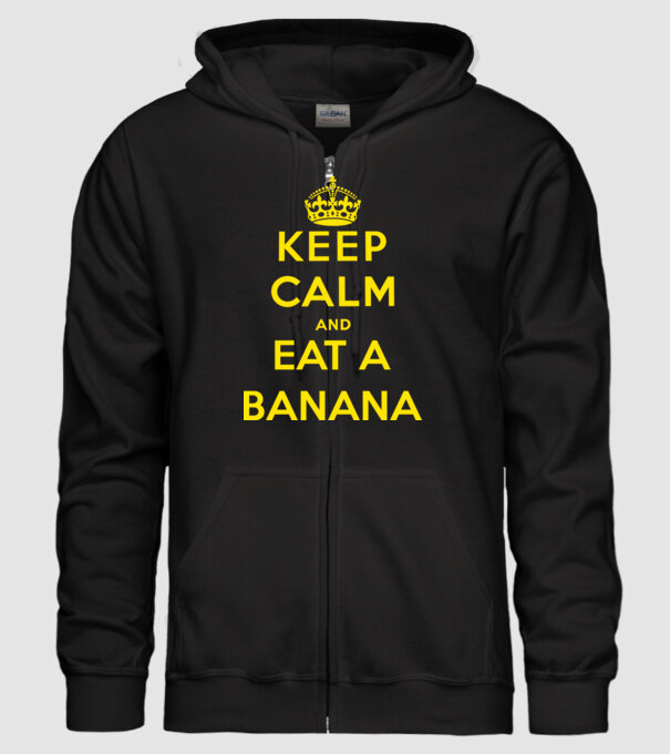 Eat banana model negru pe tricou