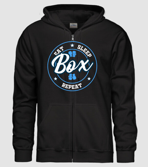 eat sleep box repeat model negru pe tricou