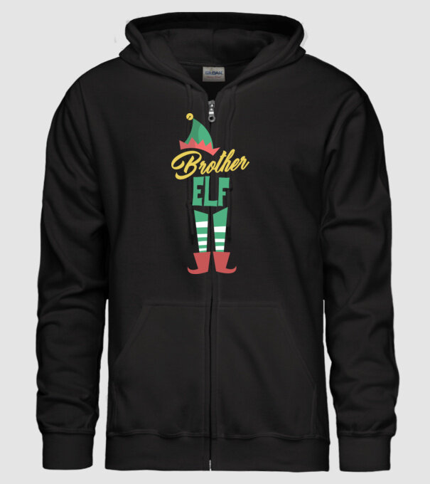 Elf family brother model negru pe tricou