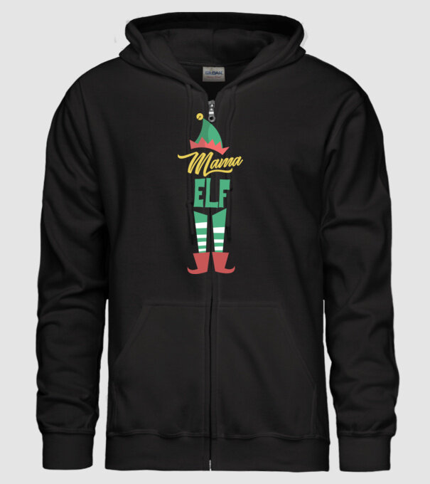 Elf family bunică model negru pe tricou