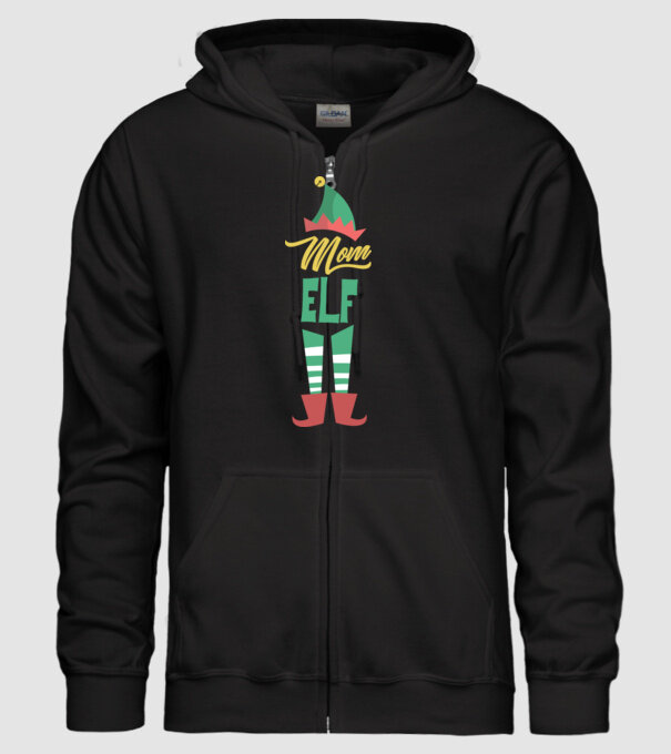 Elf family mom model negru pe tricou