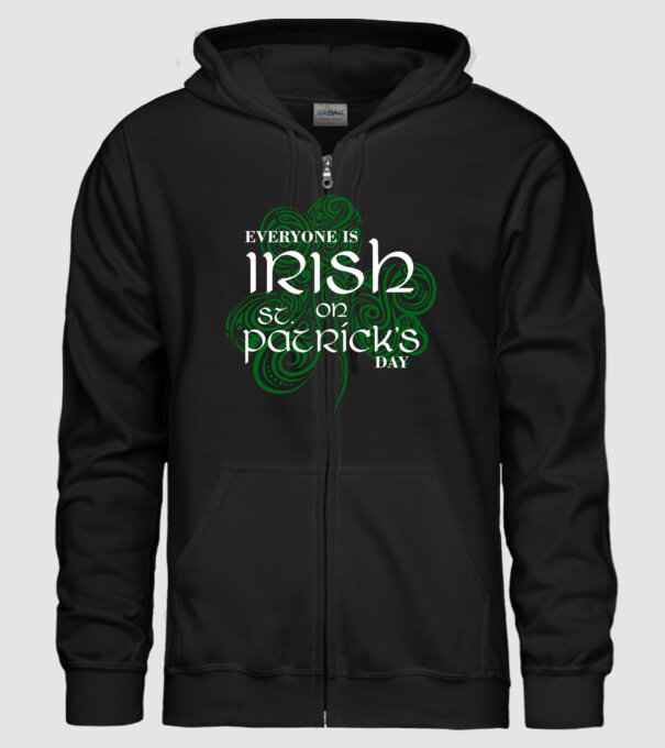 Everyone is irish shamrock model negru pe tricou