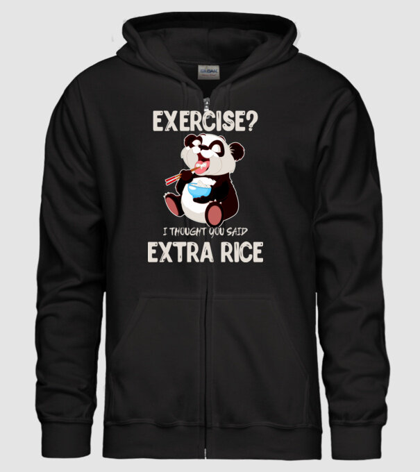 Exercise panda light model negru pe tricou