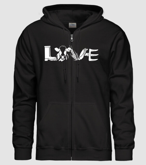 Farm love Cu tractor model negru pe tricou