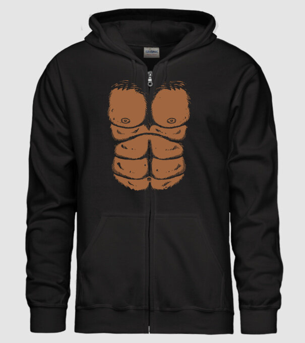 Piept de gorilă carnaval model negru pe tricou