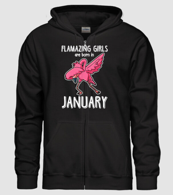 Flamazing girls are born in january model negru pe tricou