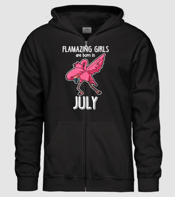 flamazing girls are born in july model negru pe tricou