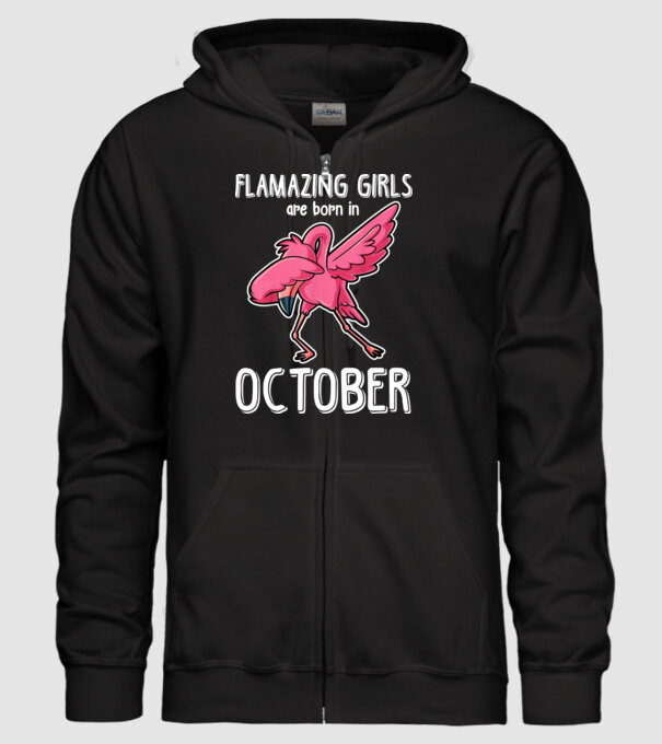 Flamazing girls are born in october model negru pe tricou