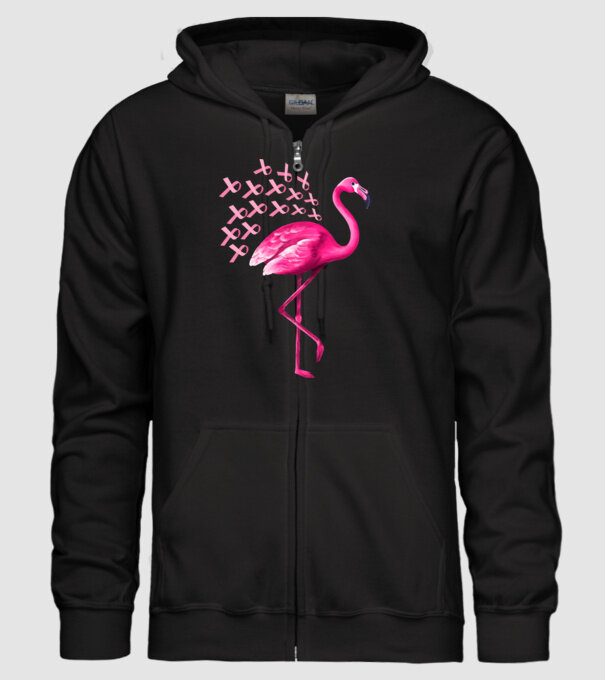 Flamingo pink model negru pe tricou