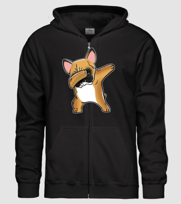 Buldog francez DAB model negru pe tricou