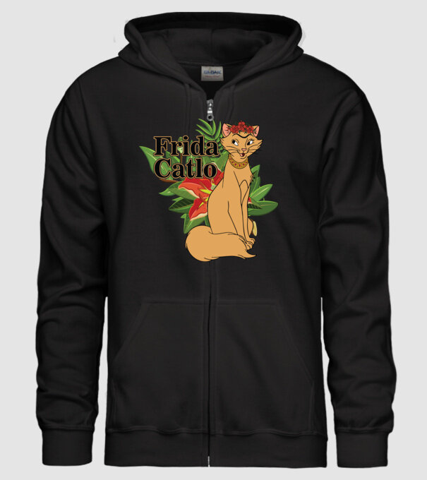 FridaCatlo model negru pe tricou