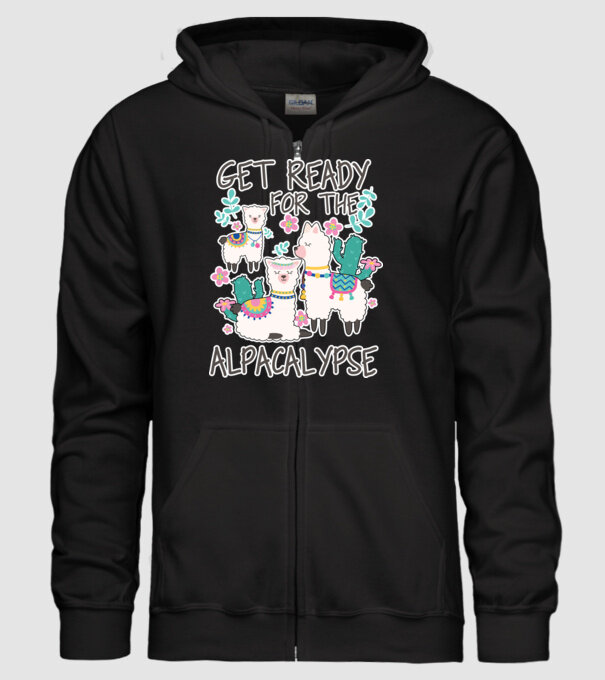 Get ready for the alpacalypse model negru pe tricou