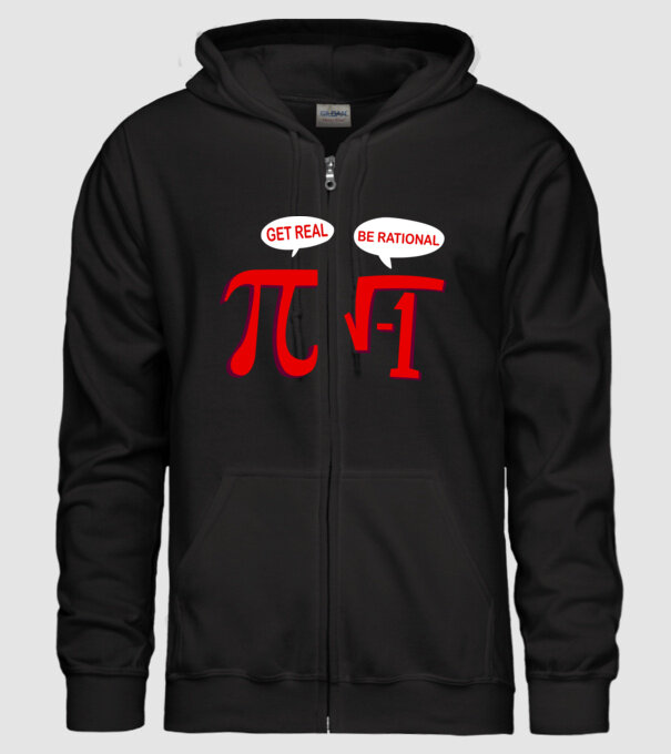 Get real, be rational model negru pe tricou
