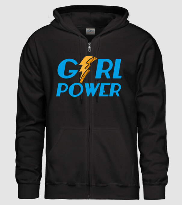 GirlPower model negru pe tricou