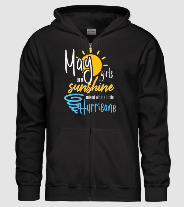 May Girls are Sunshine mixed with a little Hurricane model negru pe tricou