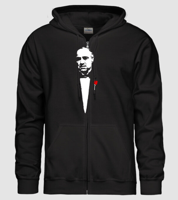 godfather cu trandafir model negru pe tricou